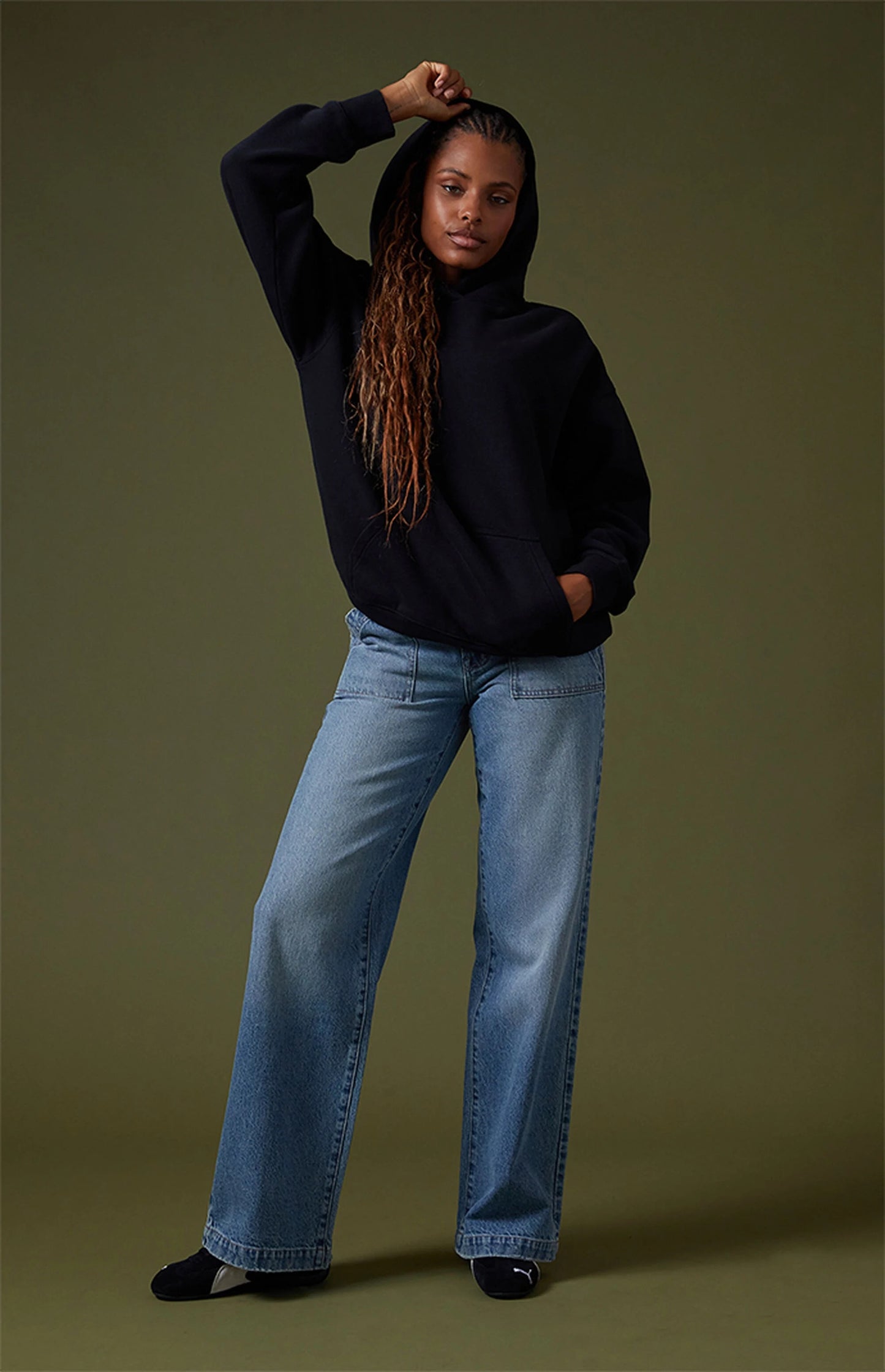 Washed Pull Over Hoodie