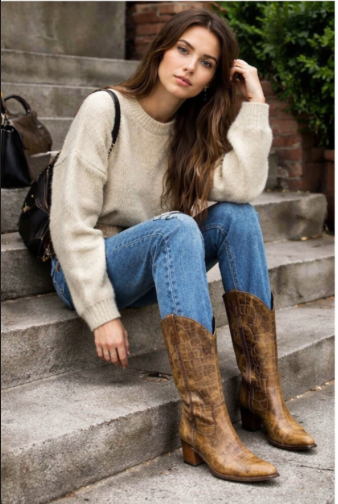 Women's Leather Cowboy Boots